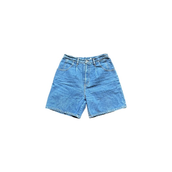 Bill Blass Single Pleat Denim Shorts - Picture 1 of 6